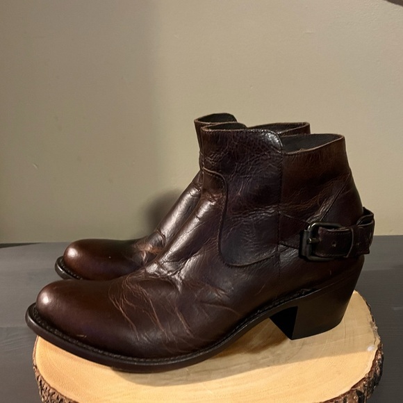 JB Dillon Sonora Leather Western Ankle Boots - Picture 2 of 9